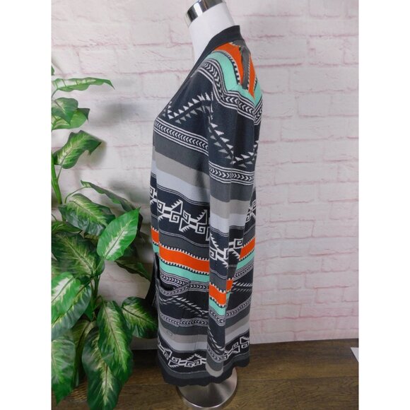 Billabong Knit Cardigan Boho Aztec Southwestern Open Front M - Picture 4 of 9